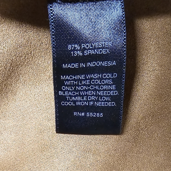 Express Women Brown Suede Like Dress Size Small Scalloped Hem Sleeveless - Picture 15 of 15